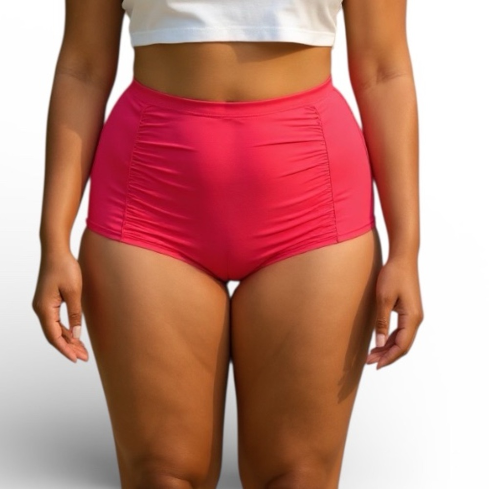 BECCA ETC. Color Code Ruched High Waisted Bikini Swim Bottom Sz 2X NWT
